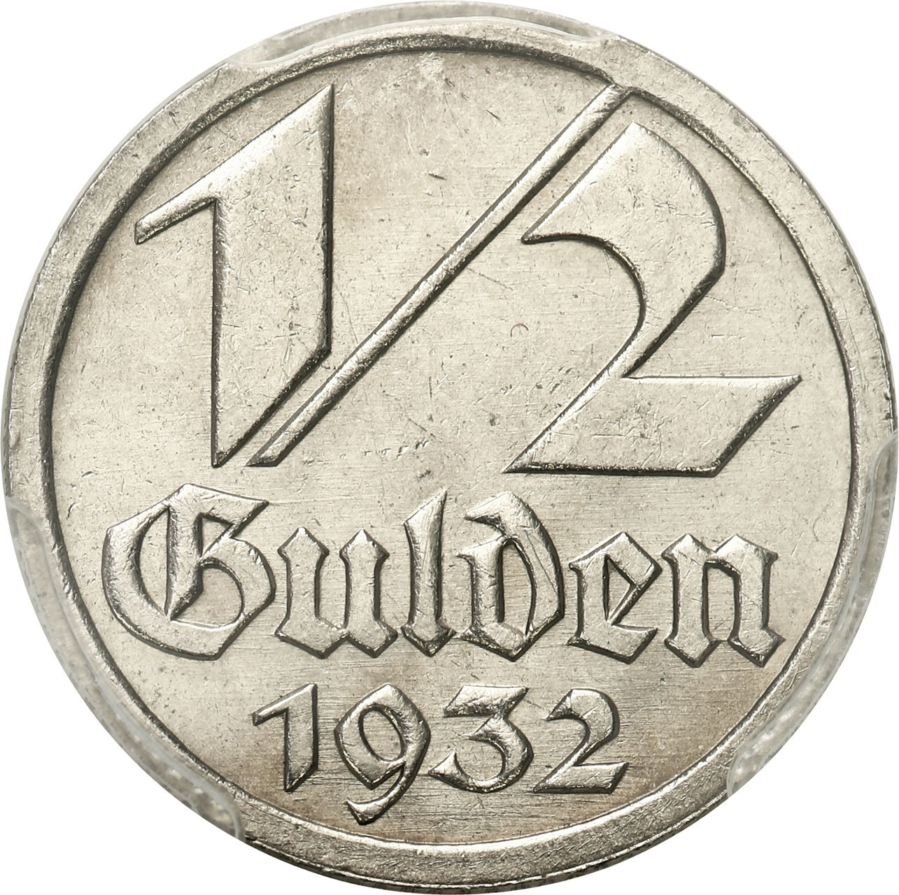 Wolne Miasto Gdańsk / Danzig. 1/2 Guldena 1932 PCGS MS64 - PIĘKNE